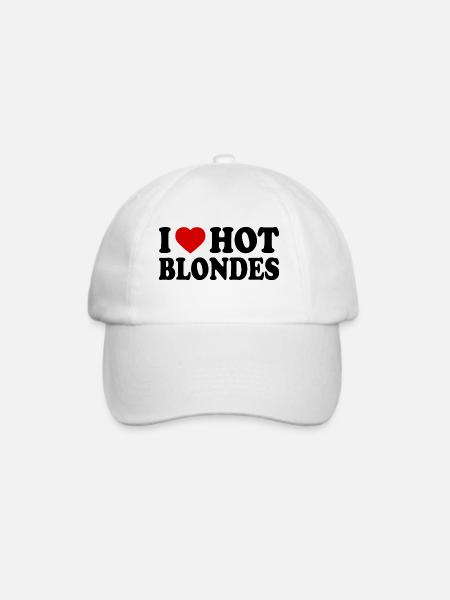 I love hot blondes - Baseballkappe - Weiß/Weiß