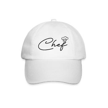 Personalisierter Küchenchef - Baseballkappe - Weiß/Weiß - Vorne