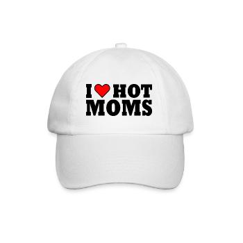 I love hot moms - Baseballkappe - Weiß/Weiß - Vorne