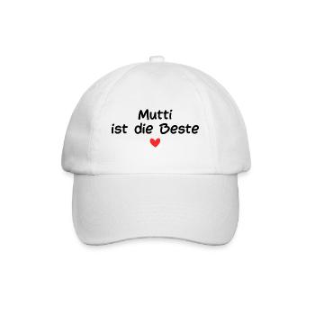 Mutti ist die Beste - Baseballkappe - Weiß/Weiß - Vorne