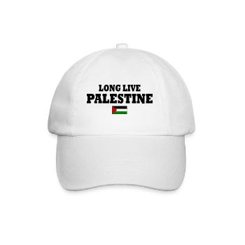 Long live palestine - Baseballkappe - Weiß/Weiß - Vorne