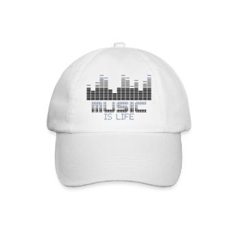 Musik ist Leben-Equalizer - Baseballkappe - Weiß/Weiß - Vorne