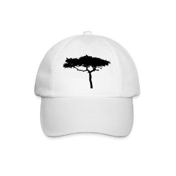 Afrika Savanne Baum - Baseballkappe - Weiß/Weiß - Vorne