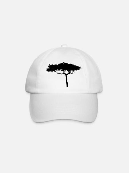 Afrika Savanne Baum - Baseballkappe - Weiß/Weiß