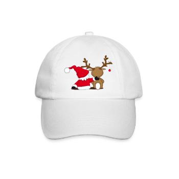 Santa Claus und Rentier - Baseballkappe - Weiß/Weiß - Vorne