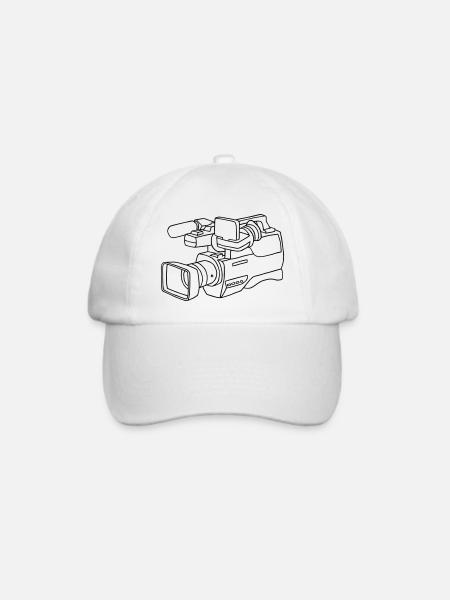 Video Kamera - Baseballkappe - Weiß/Weiß