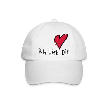 Liebeserklärung 'Ich lieb Dir' - Baseballkappe - Weiß/Weiß - Vorne