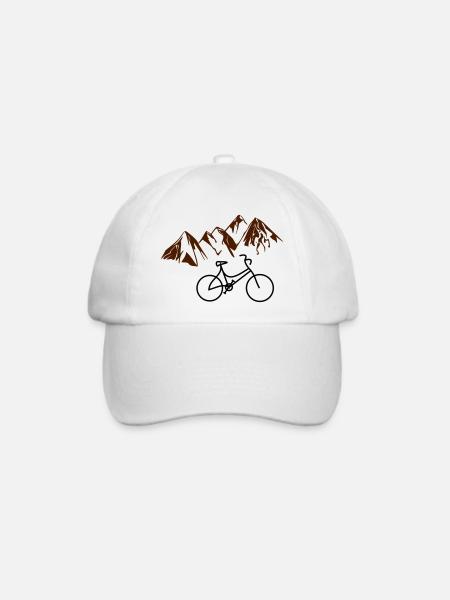 Altes Fahrrad vor Bergen - Baseballkappe - Weiß/Weiß