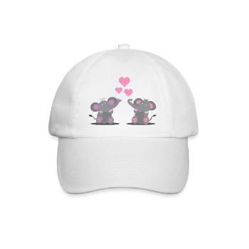 Elephants in Love - Baseballkappe - Weiß/Weiß - Vorne