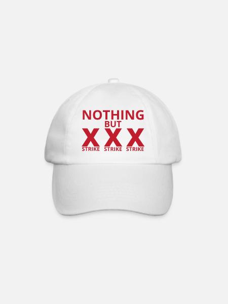 Bowling / Bowler: Nothing But Strike, Strike, Stri - Baseballkappe - Weiß/Weiß