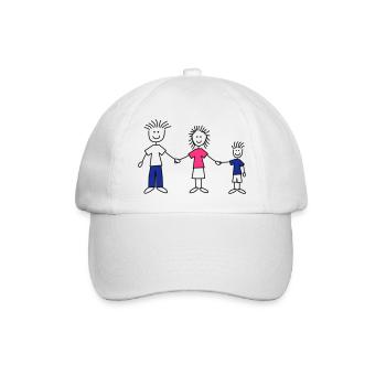 family_dad_and_mom_with_boy_3c - Baseballkappe - Weiß/Weiß - Vorne