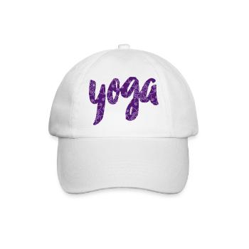 Yoga Schriftzug mit Mehndi Ornamenten - Baseballkappe - Weiß/Weiß - Vorne