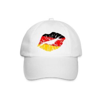 Fußball Deutschland 2020 Europameister WM Fan Kuss - Baseballkappe - Weiß/Weiß - Vorne