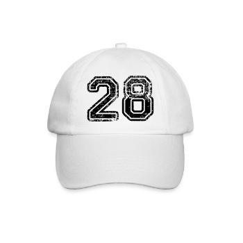 28 - Baseballkappe - Weiß/Weiß - Vorne