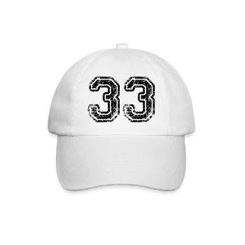 33 - Baseballkappe - Weiß/Weiß - Vorne