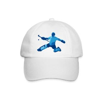 Feldhockey-Torwart Blau - Baseballkappe - Weiß/Weiß - Vorne