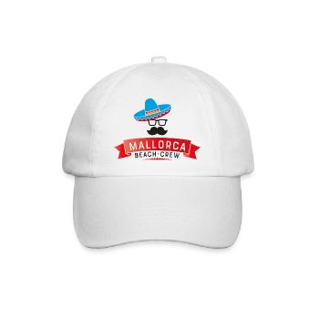 Mallorca Beach Crew Logo - Baseballkappe - Weiß/Weiß - Vorne