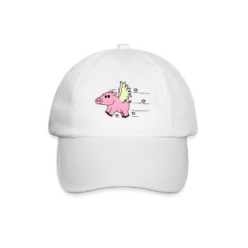 Flying Pig - Baseballkappe - Weiß/Weiß - Vorne