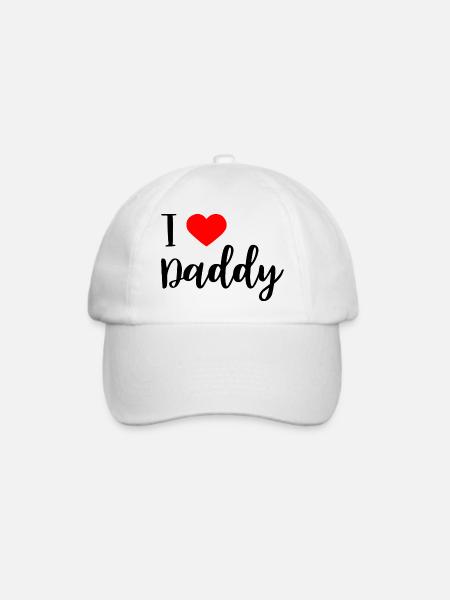 i love daddy - Baseballkappe - Weiß/Weiß