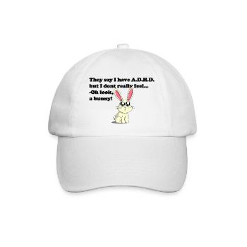 ADHD bunny - Baseballkappe - Weiß/Weiß - Vorne