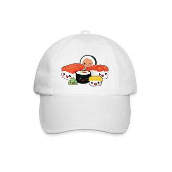 happy Sushi Family - Baseballkappe - Weiß/Weiß - Vorne