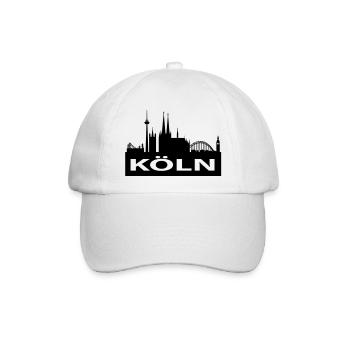 Skyline Köln - Kölner Dom - Baseballkappe - Weiß/Weiß - Vorne