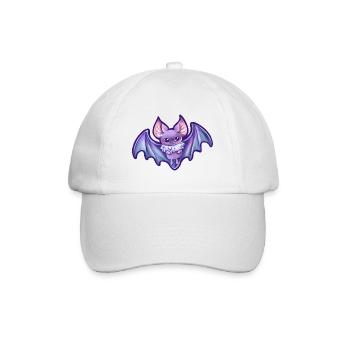 kleine Fledermaus Tobi - Baseballkappe - Weiß/Weiß - Vorne