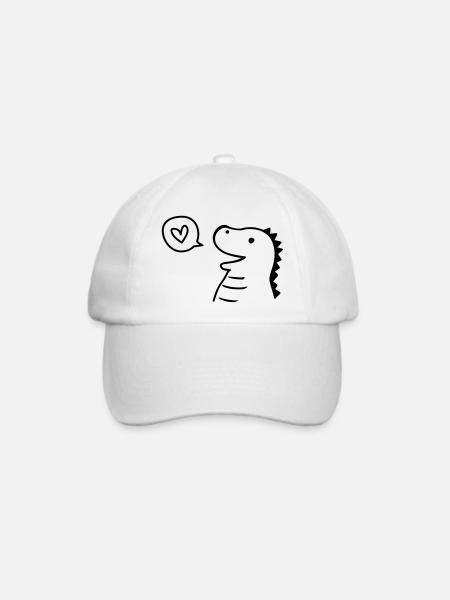 Cute Dino - Baseballkappe - Weiß/Weiß