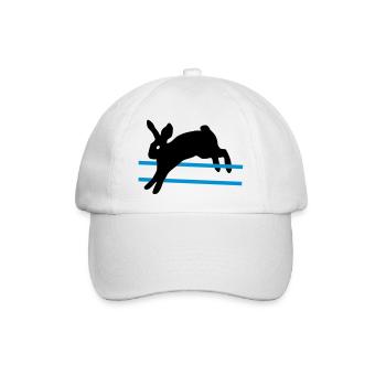 Ein Sprung Kaninchen - Baseballkappe - Weiß/Weiß - Vorne
