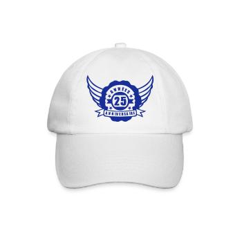 25 Jahre Jubiläum Wimpel Knoblauch Banner - Baseballkappe - Weiß/Weiß - Vorne