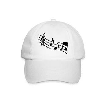 musiknoten - Baseballkappe - Weiß/Weiß - Vorne