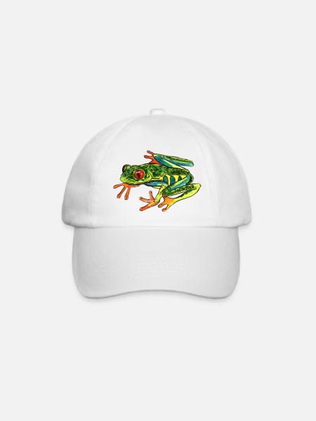 Frosch - Baseballkappe - Weiß/Weiß