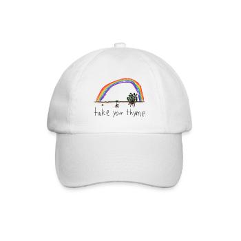 kinderzeichnung lasse dir zeit Thymian Regenbogen - Baseballkappe - Weiß/Weiß - Vorne