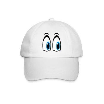 blaue augen, blue eyes, niebieskie oczy, cartoon - Baseballkappe - Weiß/Weiß - Vorne