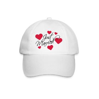 Just Married Logo - Baseballkappe - Weiß/Weiß - Vorne