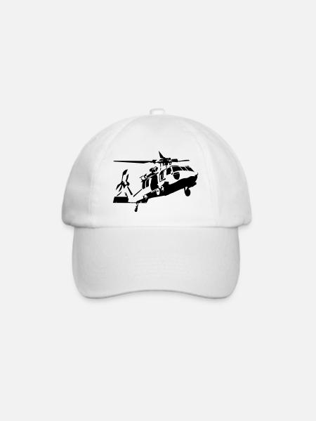 Hubschrauber - Baseballkappe - Weiß/Weiß