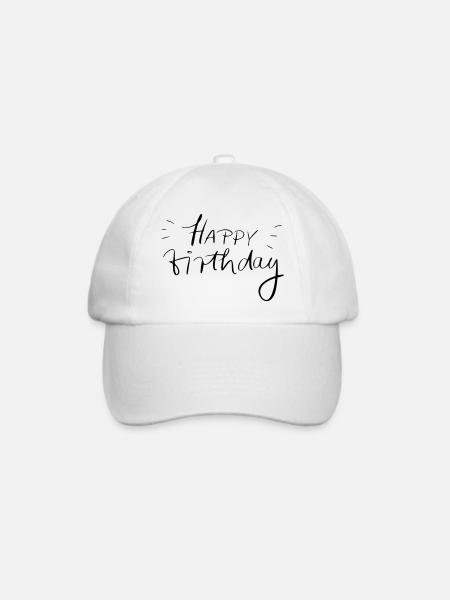 Happy Birthday - Baseballkappe - Weiß/Weiß