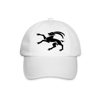 ibex Zeichnung Steinbock Kanton Graubünden Schweiz - Baseballkappe - Weiß/Weiß - Vorne