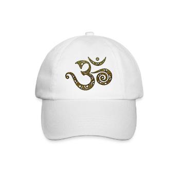 OM, AUM, BUDDHISM, SPIRITUALITY, MANTRA, YOGA, ZEN - Baseballkappe - Weiß/Weiß - Vorne