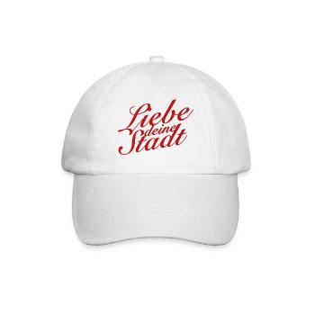 Liebe deine Stadt (Kölner Veedel) - Baseballkappe - Weiß/Weiß - Vorne