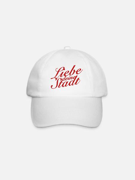 Liebe deine Stadt (Kölner Veedel) - Baseballkappe - Weiß/Weiß