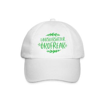Linksversiffter Ökofreak grün Klimawandel Geschenk - Baseballkappe - Weiß/Weiß - Vorne