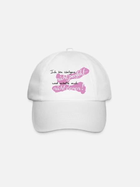 Ich bin nicht perfekt - Baseballkappe - Weiß/Weiß