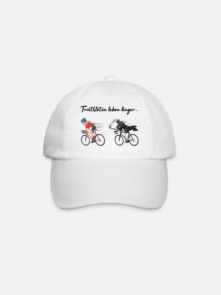 Triathlon - Triathleten leben länger! - Baseballkappe - Weiß/Weiß