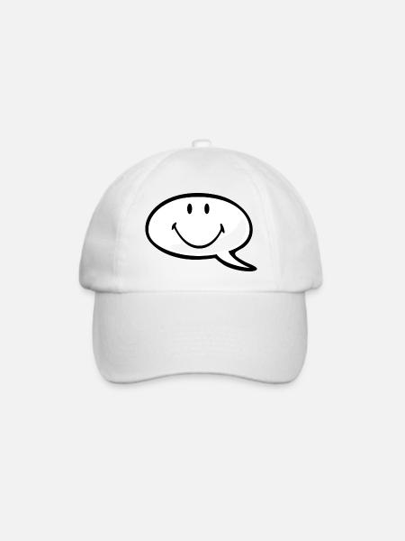 Smiley Speech Bubble - Baseballkappe - Weiß/Weiß