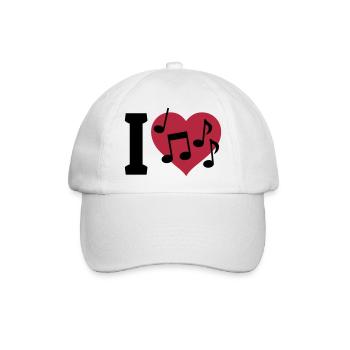 I love Music - Baseballkappe - Weiß/Weiß - Vorne