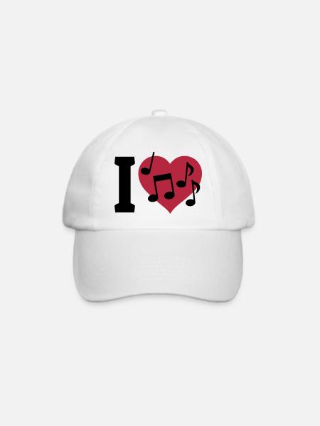 I love Music - Baseballkappe - Weiß/Weiß