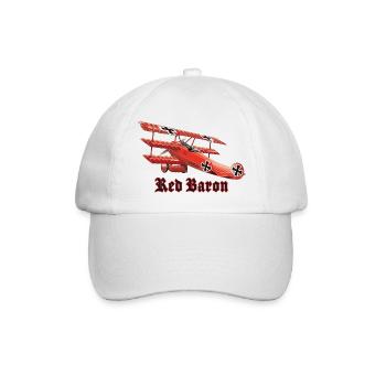 Roter Baron (auf klarem T-Shirt) - Baseballkappe - Weiß/Weiß - Vorne