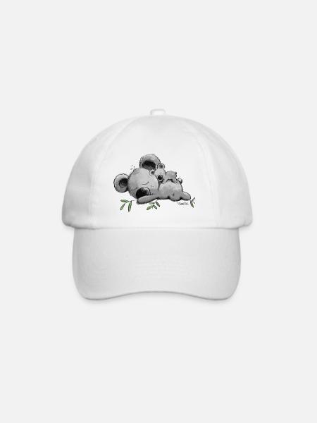 Koala mit Baby - Baseballkappe - Weiß/Weiß