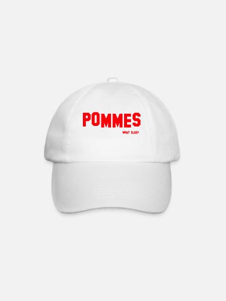 POMMES - what else? - Baseballkappe - Weiß/Weiß